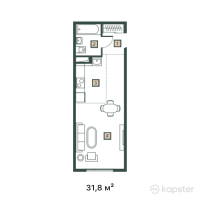 ЖК East Life — 1-ком 31,8 м² (от 11 448 000 тг)