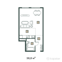 ЖК East Life — 1-ком 38,8 м² (от 13 386 000 тг)