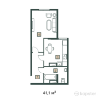 ЖК East Life — 2-ком 41,1 м² (от 14 179 500 тг)