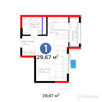 ЖК Grand Park. Vita — 1-ком 29,7 м² (от 15 932 790 тг)