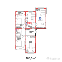 ЖК Jetisu. Aspan — 4-ком 103,5 м² (от 51 025 500 тг)