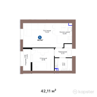 ЖК TULGA — 1-ком 42,1 м² (от 25 440 570 тг)