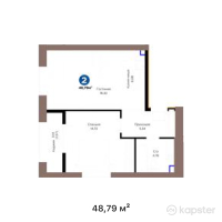 ЖК TULGA — 2-ком 48,8 м² (от 30 201 010 тг)