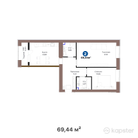 ЖК TULGA — 2-ком 69,4 м² (от 37 150 400 тг)