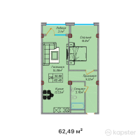 ЖК Elite Home — 2-ком 62,8 м² (от 21 976 500 тг)