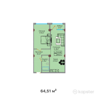 ЖК Elite Home — 2-ком 64,5 м² (от 22 578 500 тг)