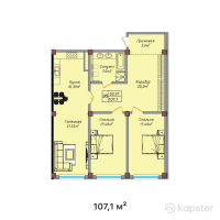 ЖК Elite Home — 3-ком 107,1 м² (от 37 485 000 тг)
