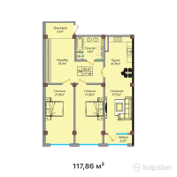 ЖК Elite Home — 3-ком 117,9 м² (от 41 251 000 тг)