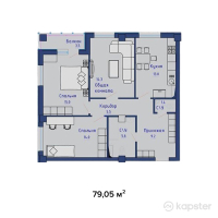 ЖК Столичный 2 — 3-ком 79.1 м² (от 31,620,000 тг)