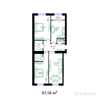 ЖК DAUYLPAZ — 3-ком 97,1 м² (от 39 610 568 тг)