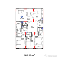ЖК GreenLine. Prima — 4-ком 187,6 м² (от 214 415 370 тг)