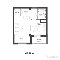 ЖК Sardar — 1-ком 43,5 м² (null)