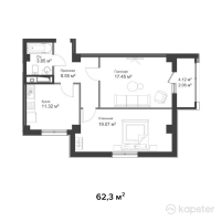 ЖК Sardar — 2-ком 62,3 м² (null)