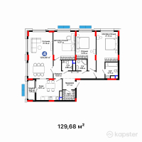 ЖК Batysmura — 4-ком 129,7 м² (от 70 027 200 тг)