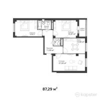ЖК Sardar — 3-ком 87,3 м² (null)