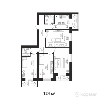 ЖК Династия — 4-ком 124 м² (от 39 680 000 тг)