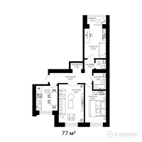 ЖК Династия — 3-ком 77 м² (от 24 640 000 тг)