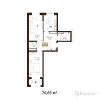 ЖК История — 2-ком 70,9 м² (от 35 070 750 тг)