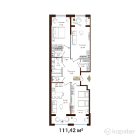 ЖК История — 3-ком 111,4 м² (от 57 938 400 тг)