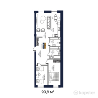 ЖК Bastion — 3-ком 93,9 м² (от 37 560 000 тг)