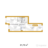 ЖК Jaina — 3-ком 81,8 м² (от 27 808 600 тг)