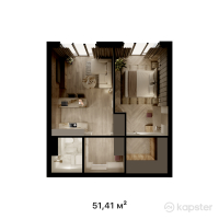 ЖК La Mer — 2-ком 51,4 м² (от 17 993 500 тг)