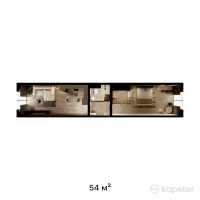 ЖК La Mer — 2-ком 54 м² (от 18 900 000 тг)