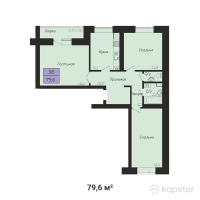 ЖК Сиреневый сад — 3-ком 79,6 м² (null)