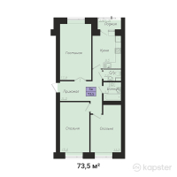 ЖК Сиреневый сад — 3-ком 73,5 м² (null)