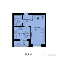 ЖК Gala One — 1-ком 38,9 м² (null)