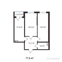 ЖК Buta Legend — 2-ком 77,6 м² (от 42 552 038 тг)