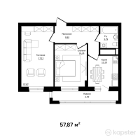 ЖК Inju Arena 2 — 2-ком 57,9 м² (null)