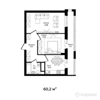 ЖК Inju Arena 2 — 2-ком 60,2 м² (null)