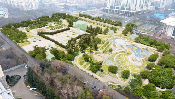 В Алматы открыли сквер на месте бывшей резиденции Президента