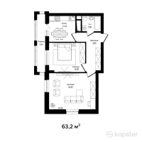 ЖК Inju Arena 2 — 2-ком 63,2 м² (null)