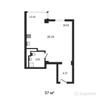 ЖК Qaratau — 1-ком 37 м² (от 12 950 000 тг)