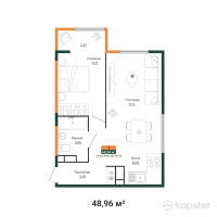 ЖК Mereke — 1-ком 49 м² (от 27 050 400 тг)
