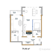 ЖК Royal Time — 1-ком 79,5 м² (от 84 545 440 тг)