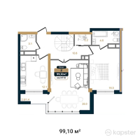 ЖК Royal Time — 2-ком 99,1 м² (от 105 442 400 тг)