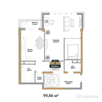 ЖК Royal Time — 2-ком 99,9 м² (от 106 251 040 тг)