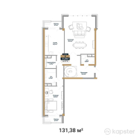 ЖК Royal Time — 2-ком 131,4 м² (от 139 788 320 тг)