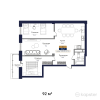 ЖК Bastion — 2-ком 92 м² (от 34 960 000 тг)
