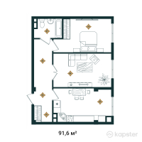 ЖК Tandau — 3-ком 91,6 м² (от 35 724 000 тг)