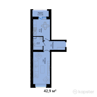 ЖК Galaxy Star — 1-ком 42,9 м² (null)