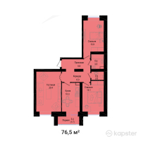 ЖК Galaxy Star — 3-ком 76,5 м² (null)