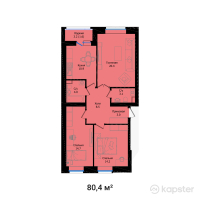 ЖК Galaxy Star — 3-ком 80,4 м² (null)