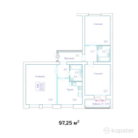 ЖК RAIYMBEK — 3-ком 97.3 м² (от 40,845,000 тг)