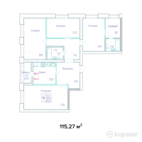 ЖК RAIYMBEK — 4-ком 115.3 м² (от 48,413,500 тг)