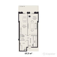 ЖК Selin Residence — 2-ком 69,9 м² (от 146 790 000 тг)