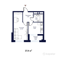 ЖК Атмосфера — 1-ком 37,4 м² (null)